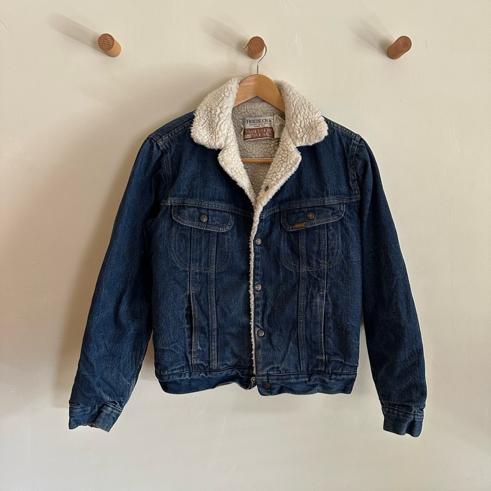 Roebucks Western Wear Denim Sherpa Jacket